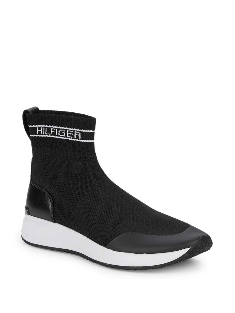 Tommy Hilfiger Reco Sock Sneakers in Black | Lyst
