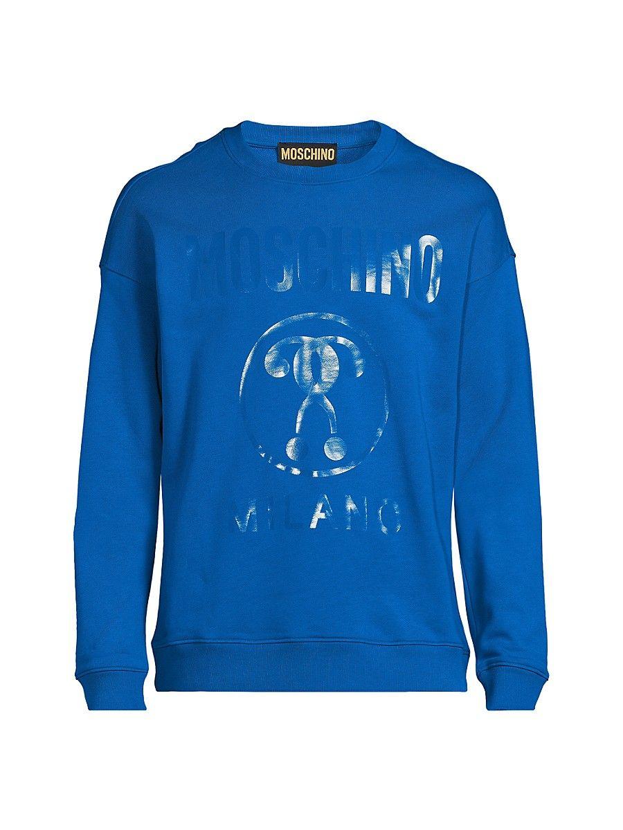 Moschino logo shoulder crew neck sweatshirt clearance