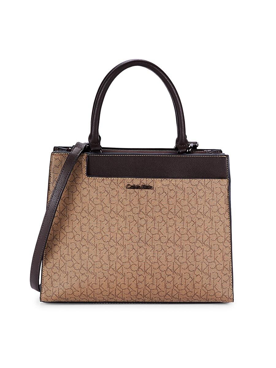 Calvin Klein Edie Monogram Double Top Handle Bag | Lyst