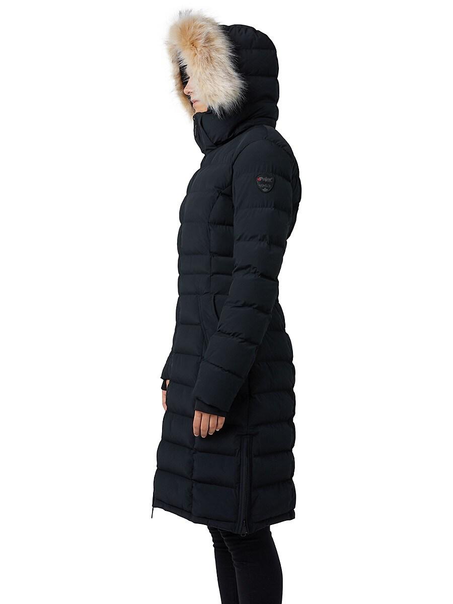 Pajar Ventura Flexlux Stretch & Faux Fur-trim Down Coat in Black - Lyst