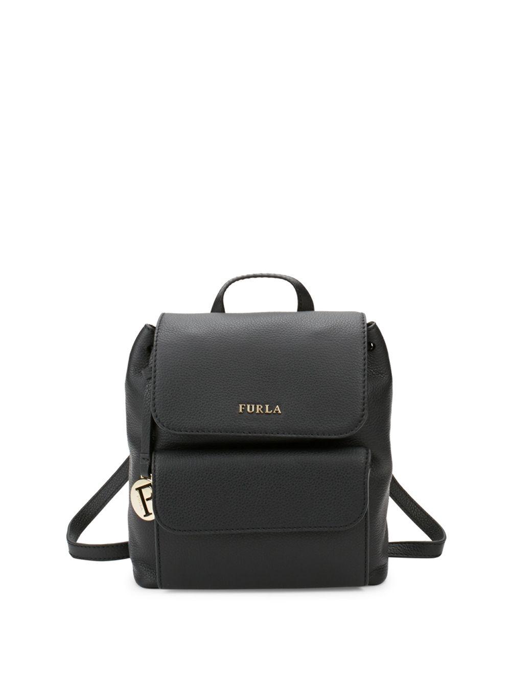 Furla Noemi Leather Mini Backpack in Black | Lyst