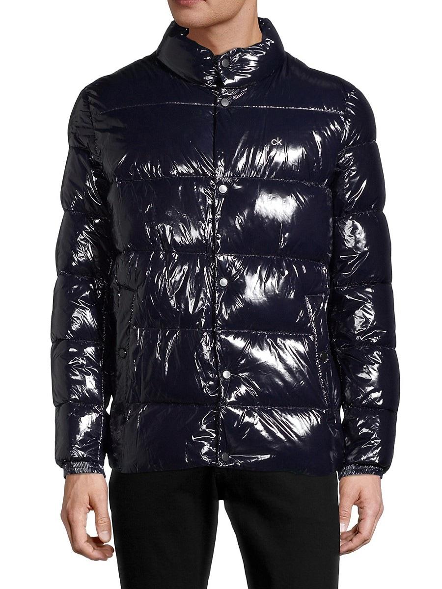 Calvin Klein Sheen Water resistant Down Puffer Jacket in Blue for
