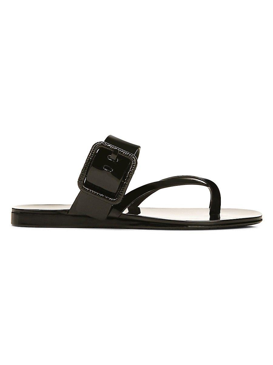 Veronica Beard Salva Jelly Flat Sandals in Black | Lyst