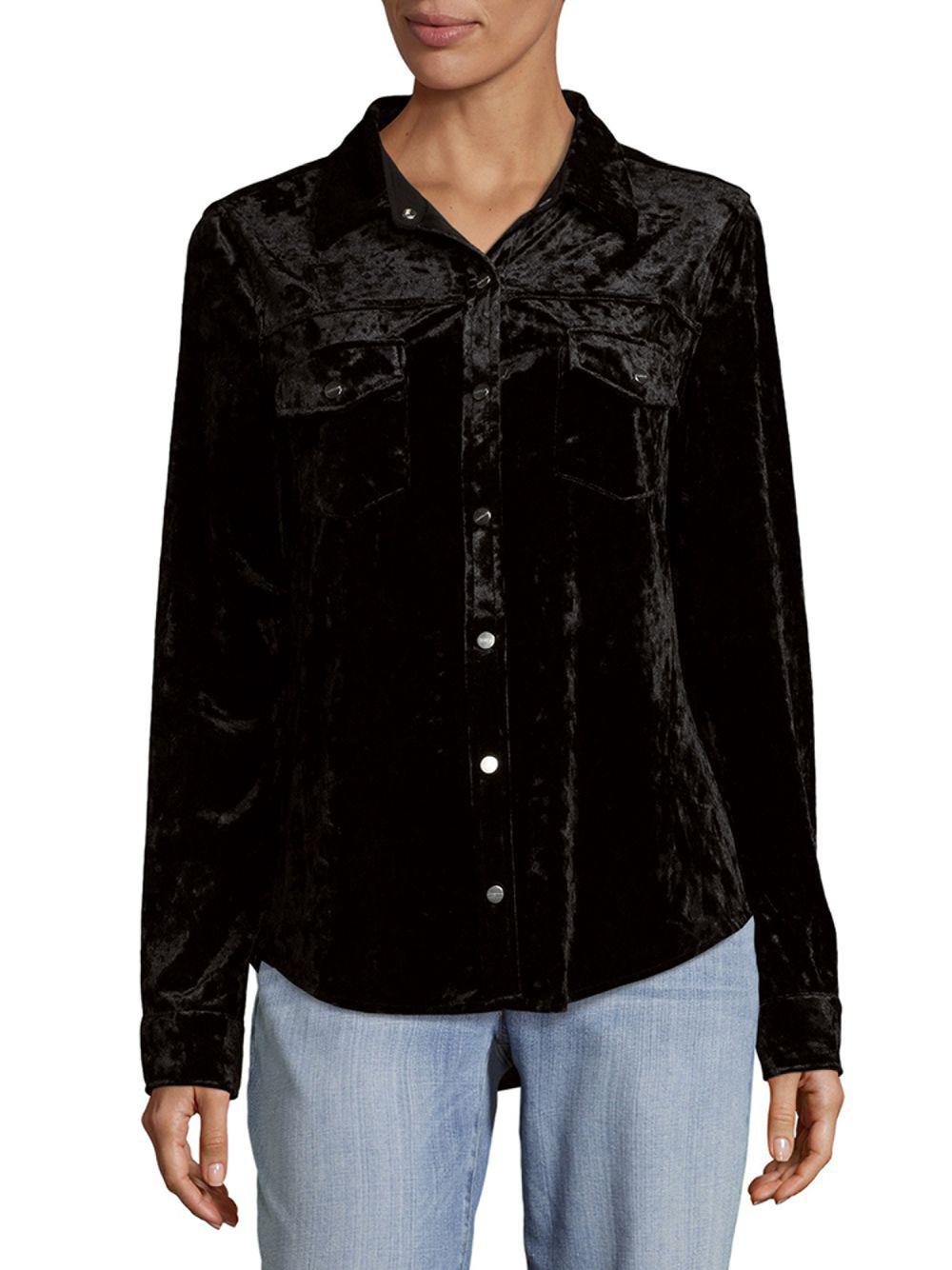velvet button down shirt