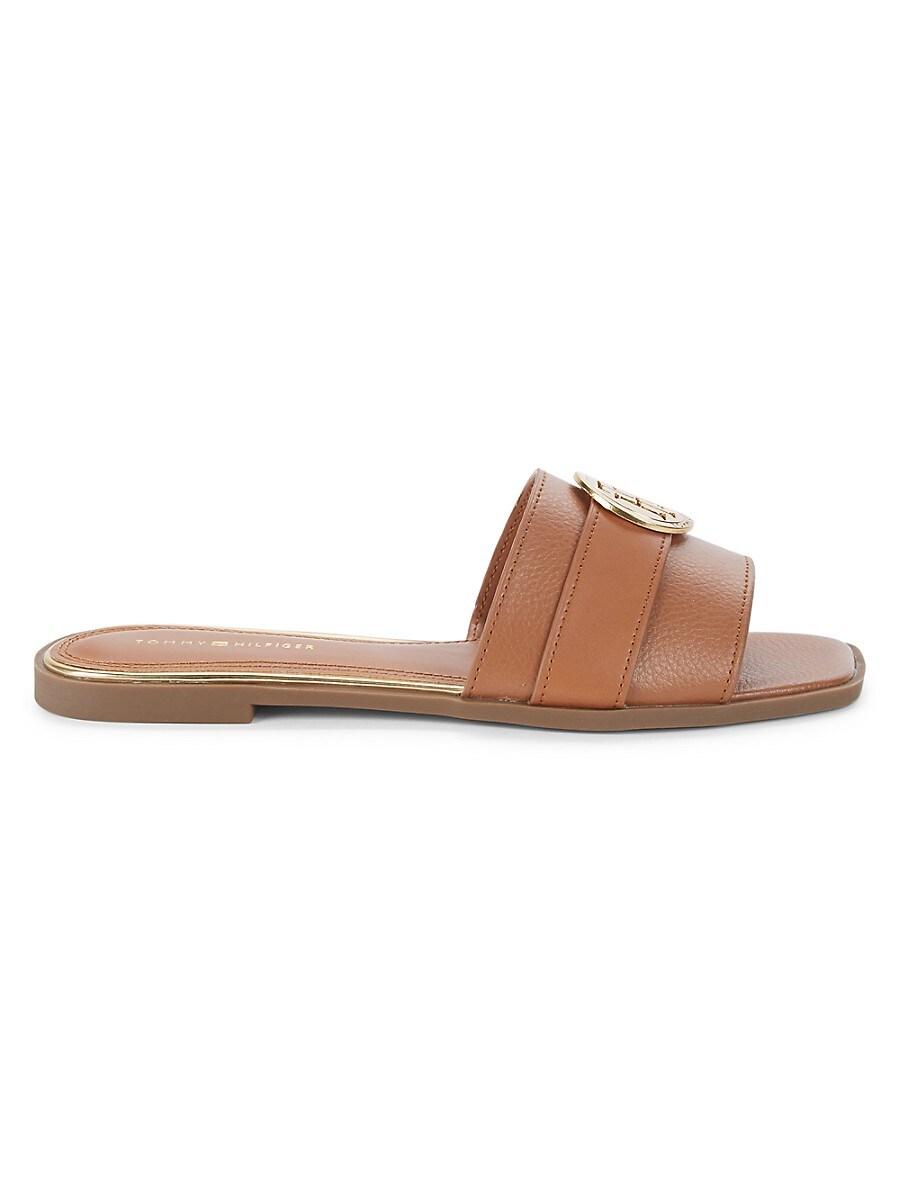 Tommy Hilfiger Twpaliana Solid-hued Slides in Brown | Lyst