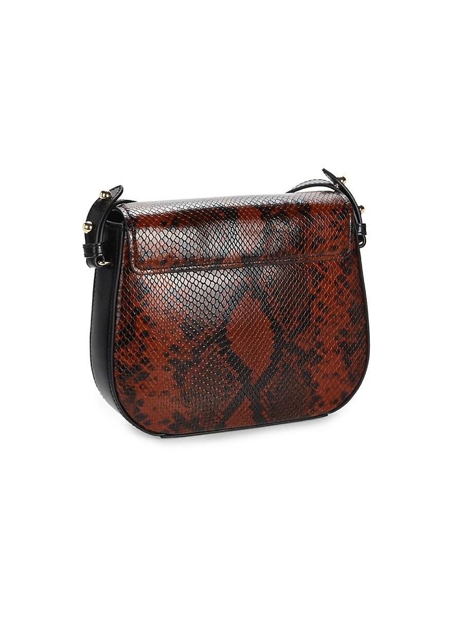 Marc Jacobs Mini Rider Snakeskin-embossed Leather Saddle Bag in Brown