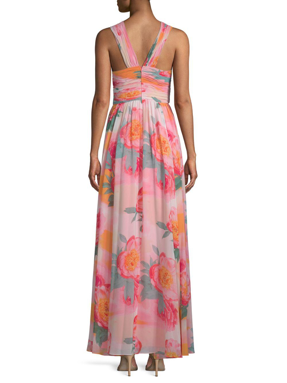 calvin klein orange floral dress