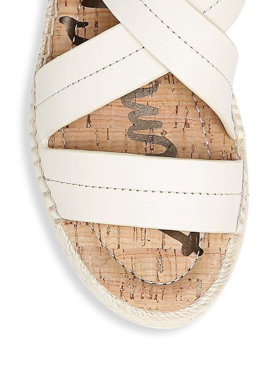 Sam Edelman Leather Aisling Espadrille Platform Sandals in Ivory 