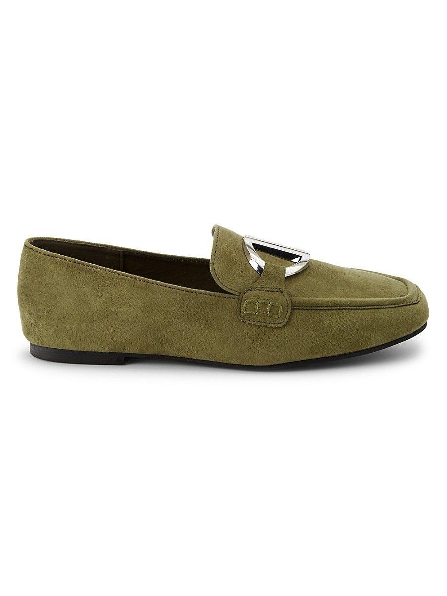 DKNY Fern Suede Loafers in Green | Lyst