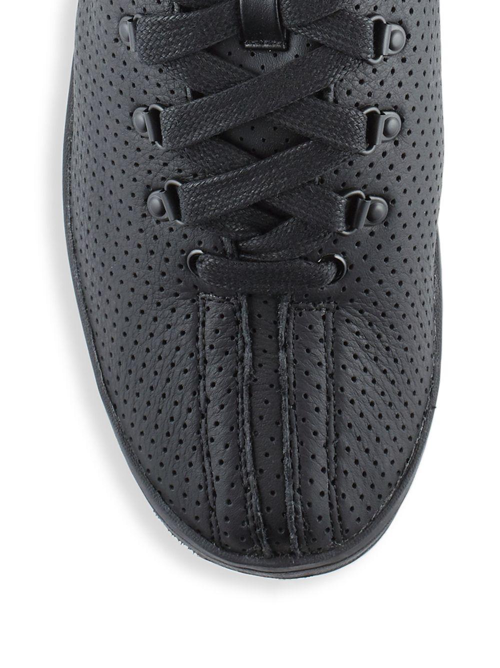 mens perforated leather sneakers