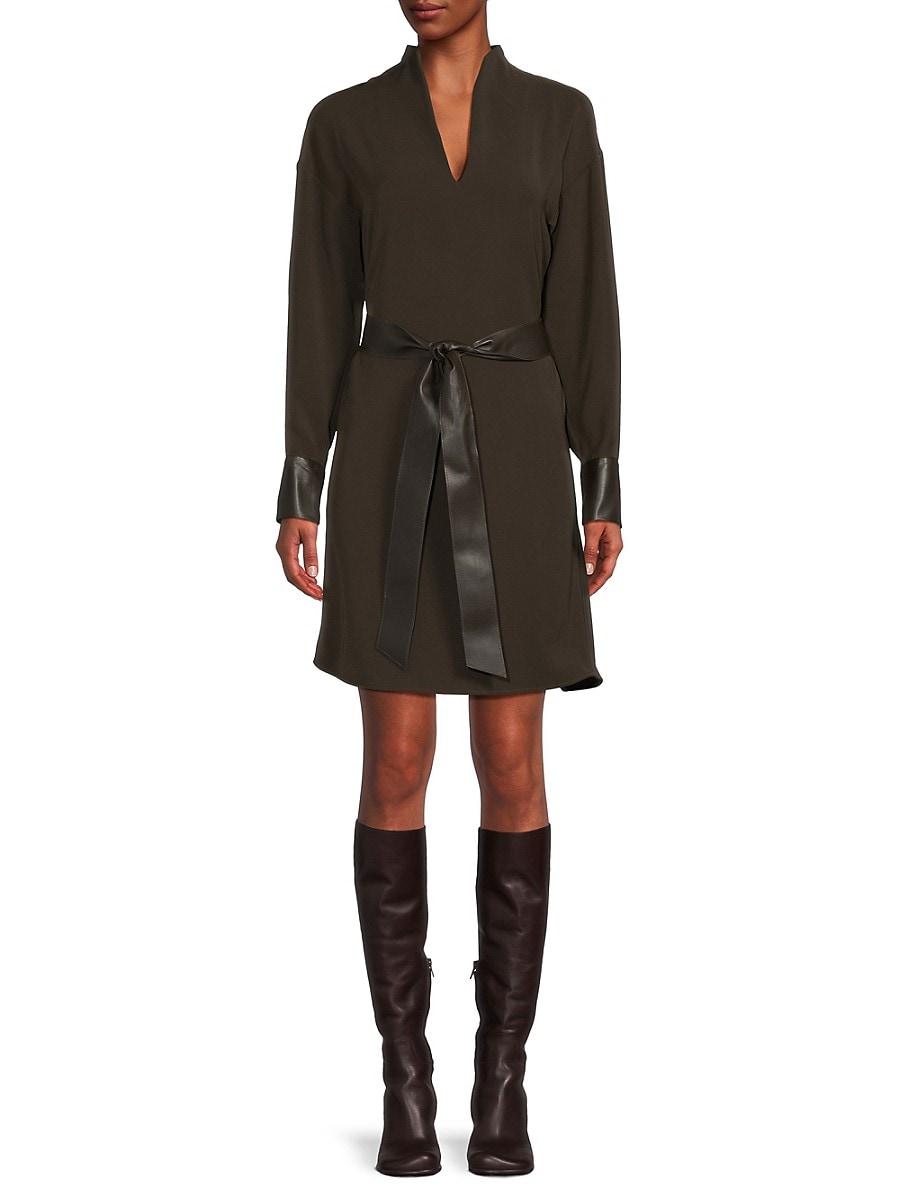Vince Belted Shirt Dress in Black Lyst UK