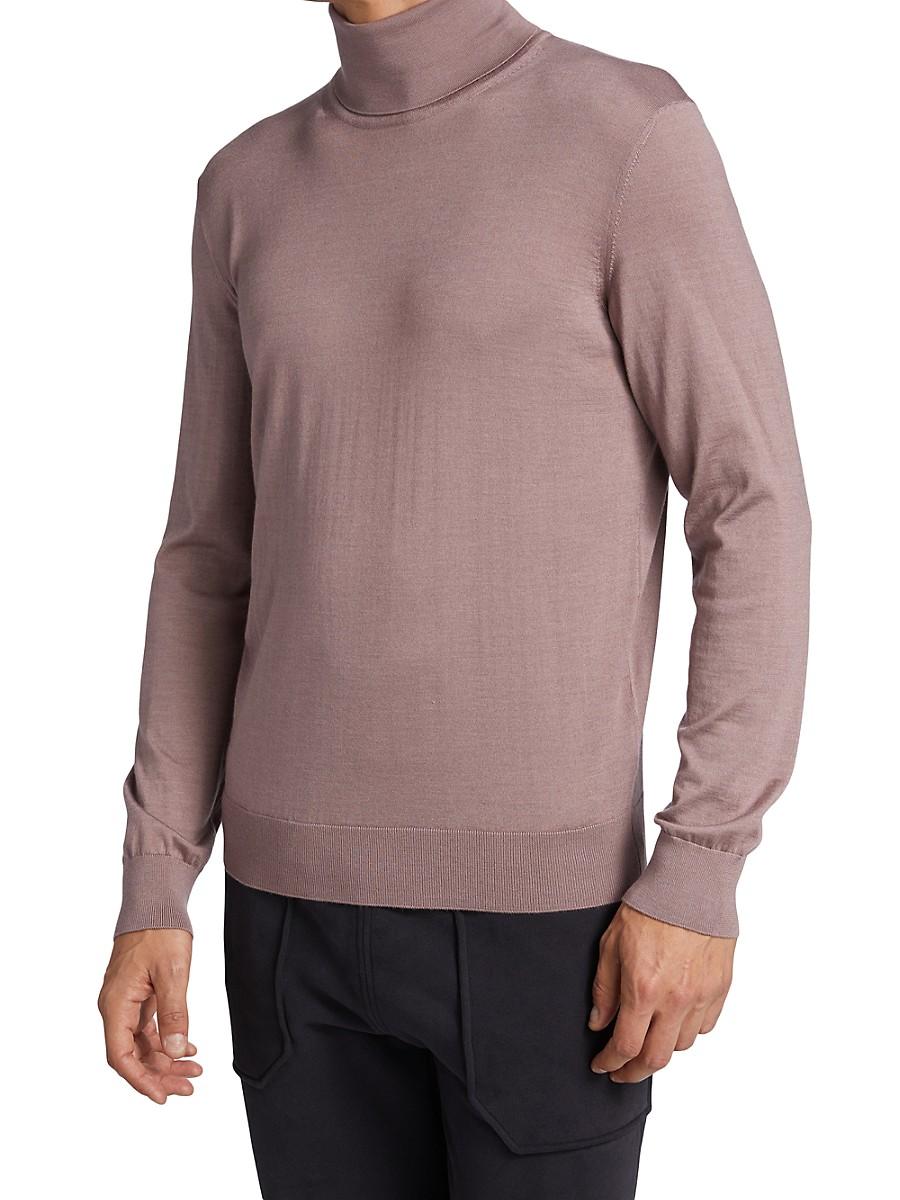 Zegna Cashseta Light Turtleneck Sweater in Pink for Men | Lyst UK