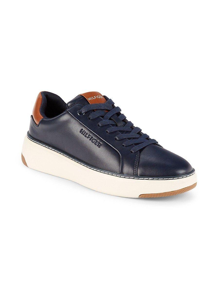 Tommy Hilfiger Logo Round Toe Sneakers in Blue for Men