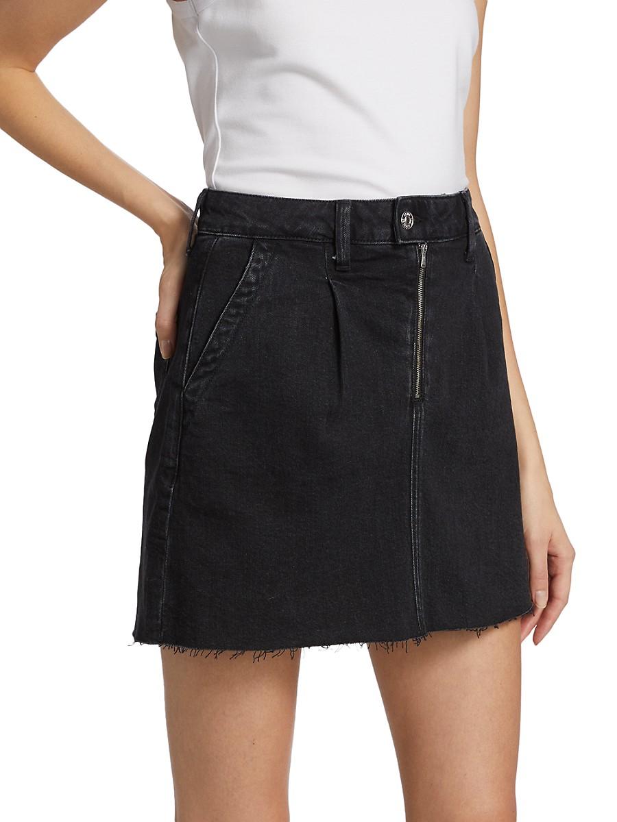 PAIGE Sade Denim Mini Skirt in Black | Lyst UK