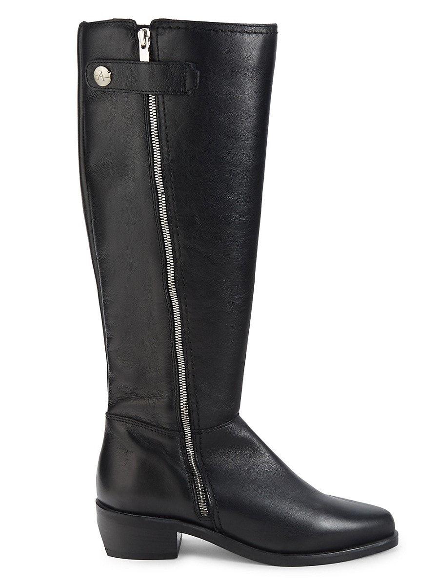Aquatalia Geovanna Leather Knee High Boots in Black Lyst