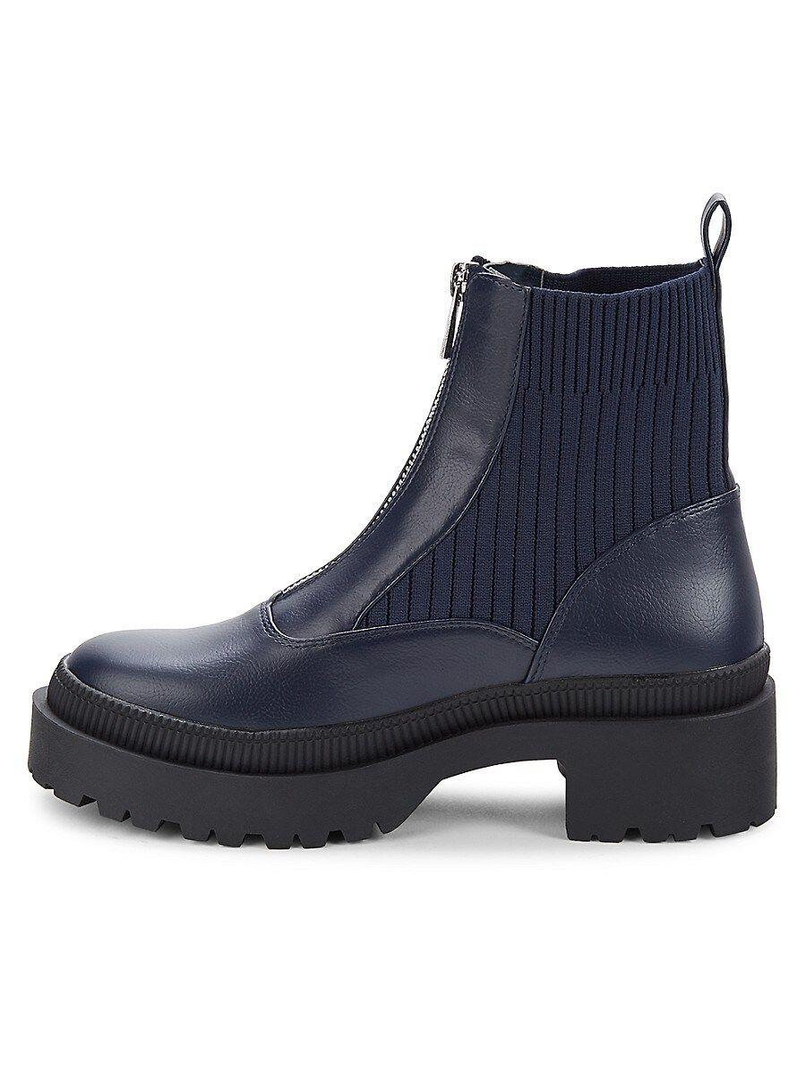 BCBGeneration Montana Chunky Leather Sock Boots in Blue | Lyst