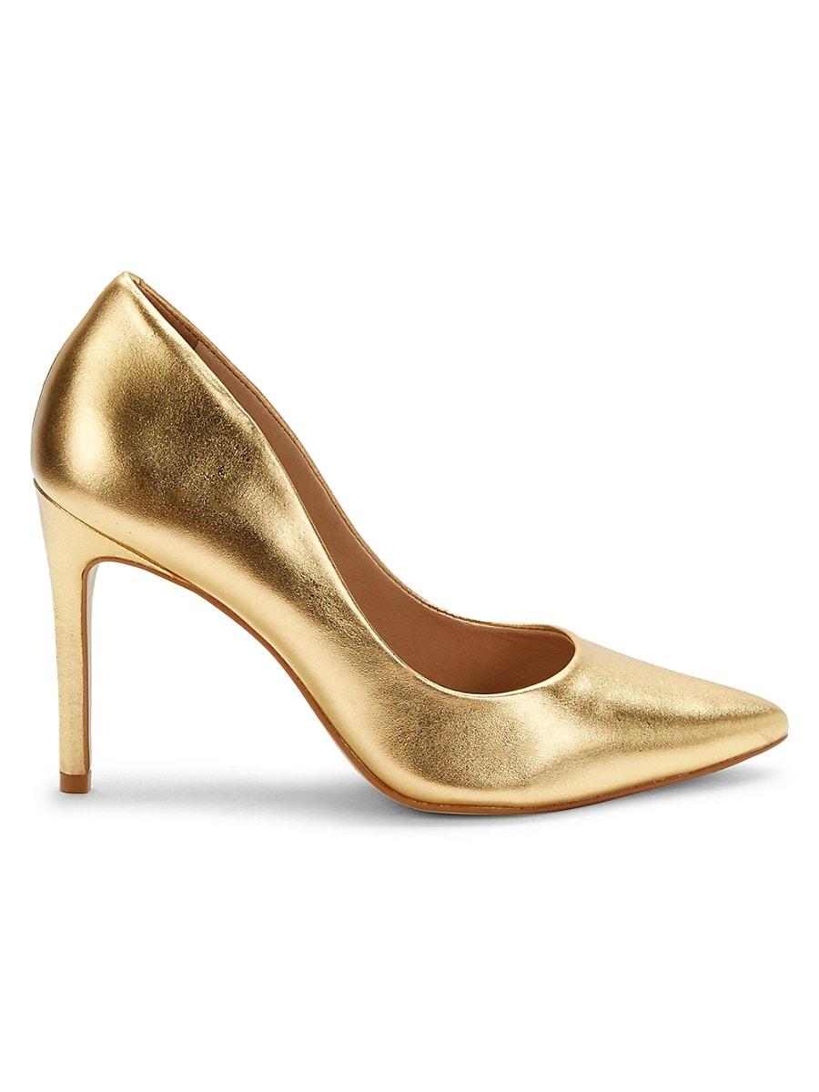 Saks Fifth Avenue Synthetic Stiletto Pumps in Gold Metallic (Metallic