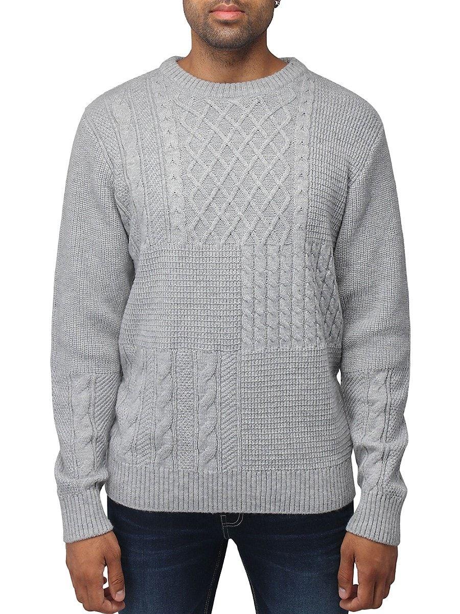 Xray Jeans X Ray Mixed Cable Knit Sweater in Gray for Men | Lyst