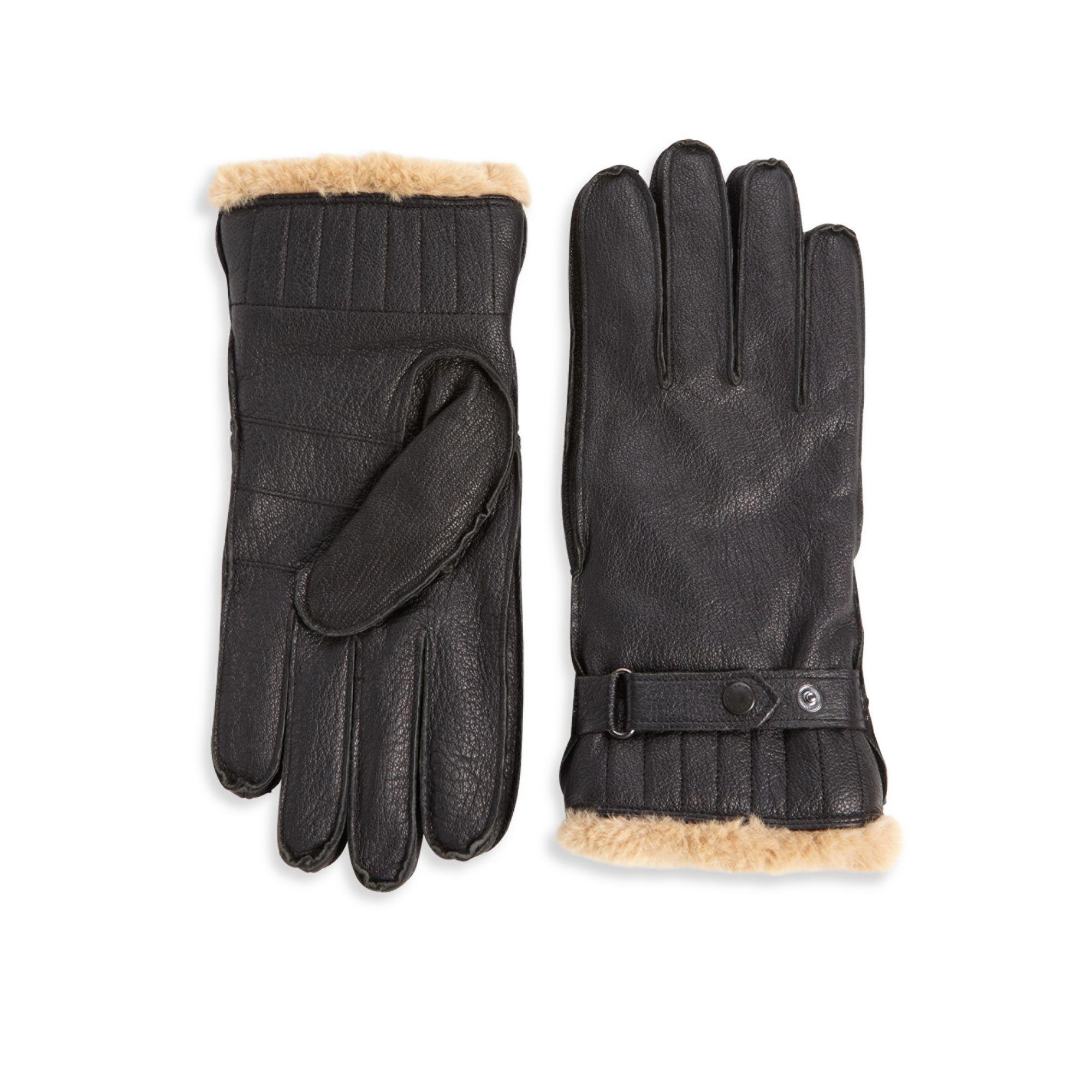 Barbour Full Grain Leather Gloves in Black for Men Lyst