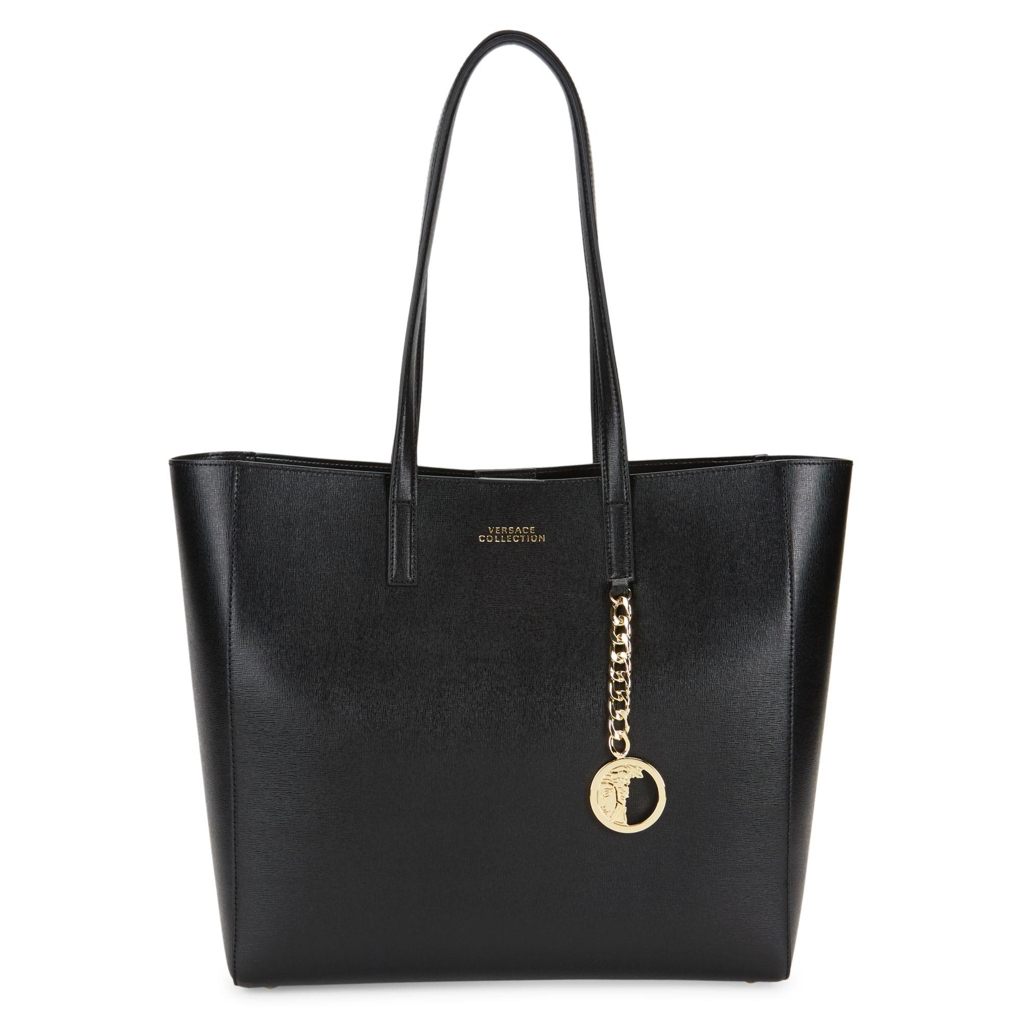 Versace Leather Saffiano Large Tote Bag Black Save 44 Lyst