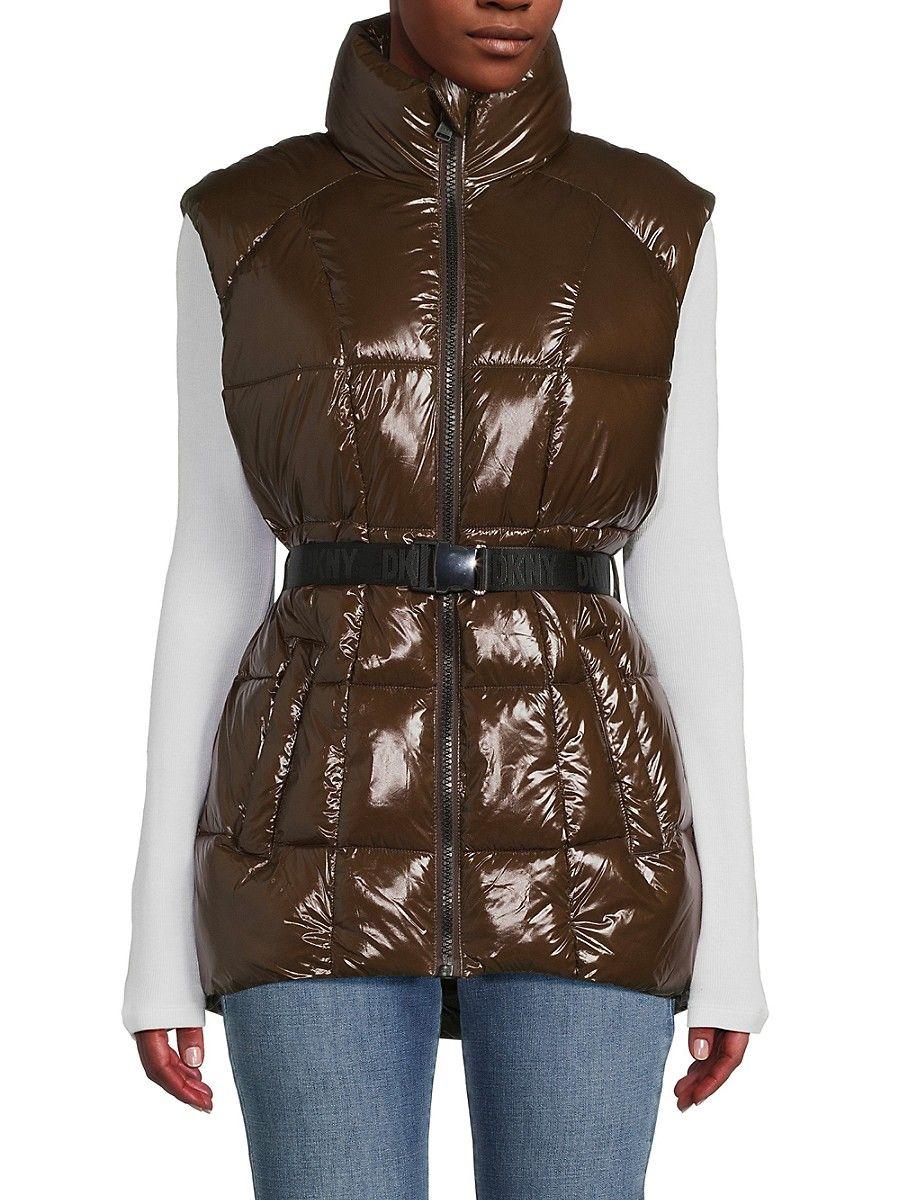 belted down vest