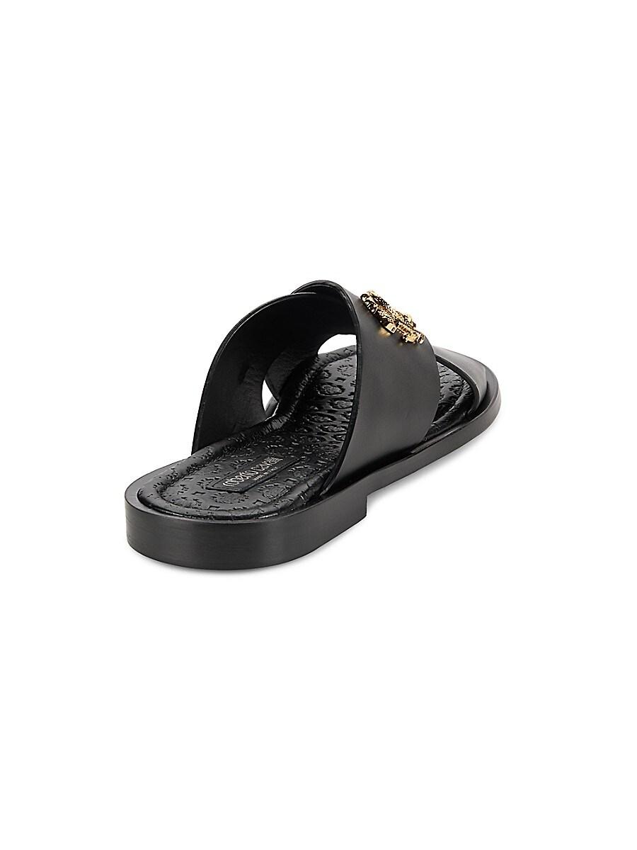 Roberto Cavalli Crisscross Leather Sandals in Black for Men