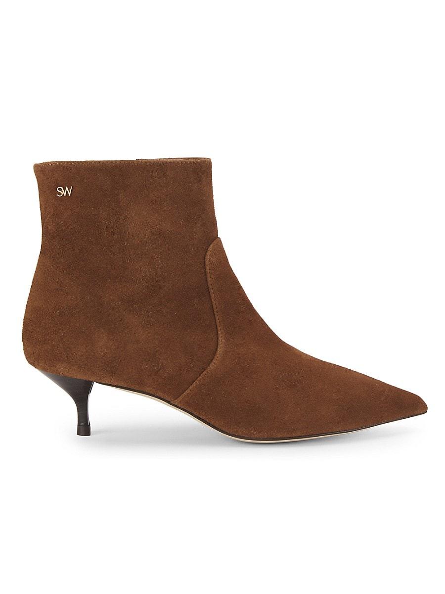Stuart weitzman snug suede kitten heel booties deals