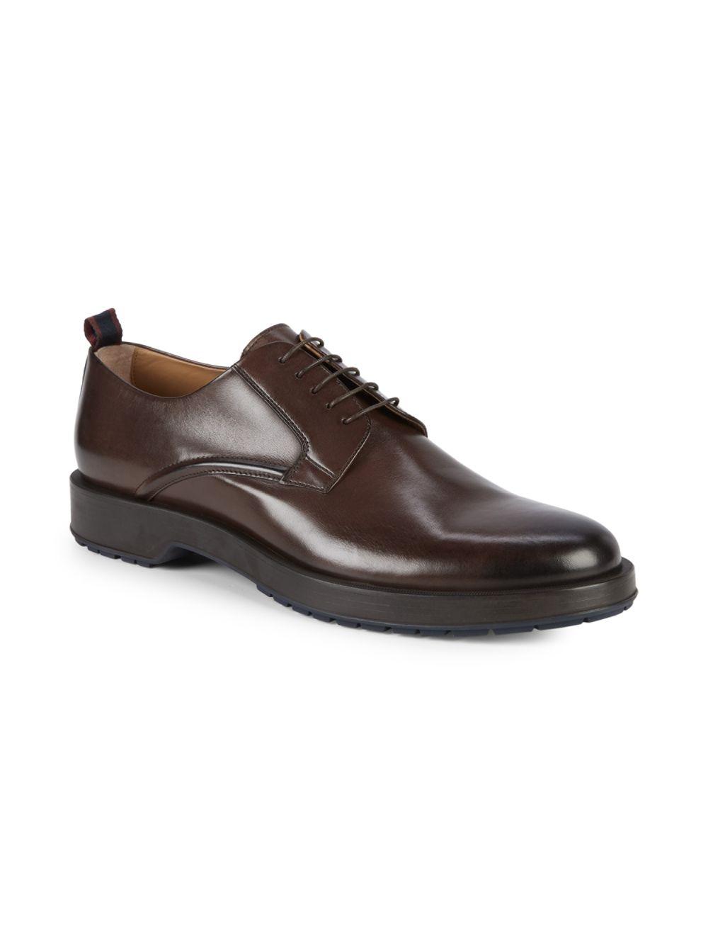 BOSS by Hugo Boss Montreal Leather Derby Shoes in Dark