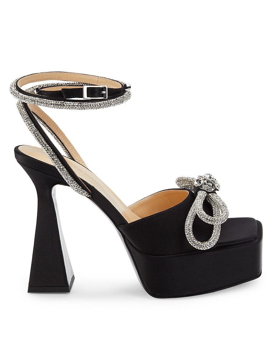 Mach & Mach Embellished Ankle Loop Sandals in Black | Lyst