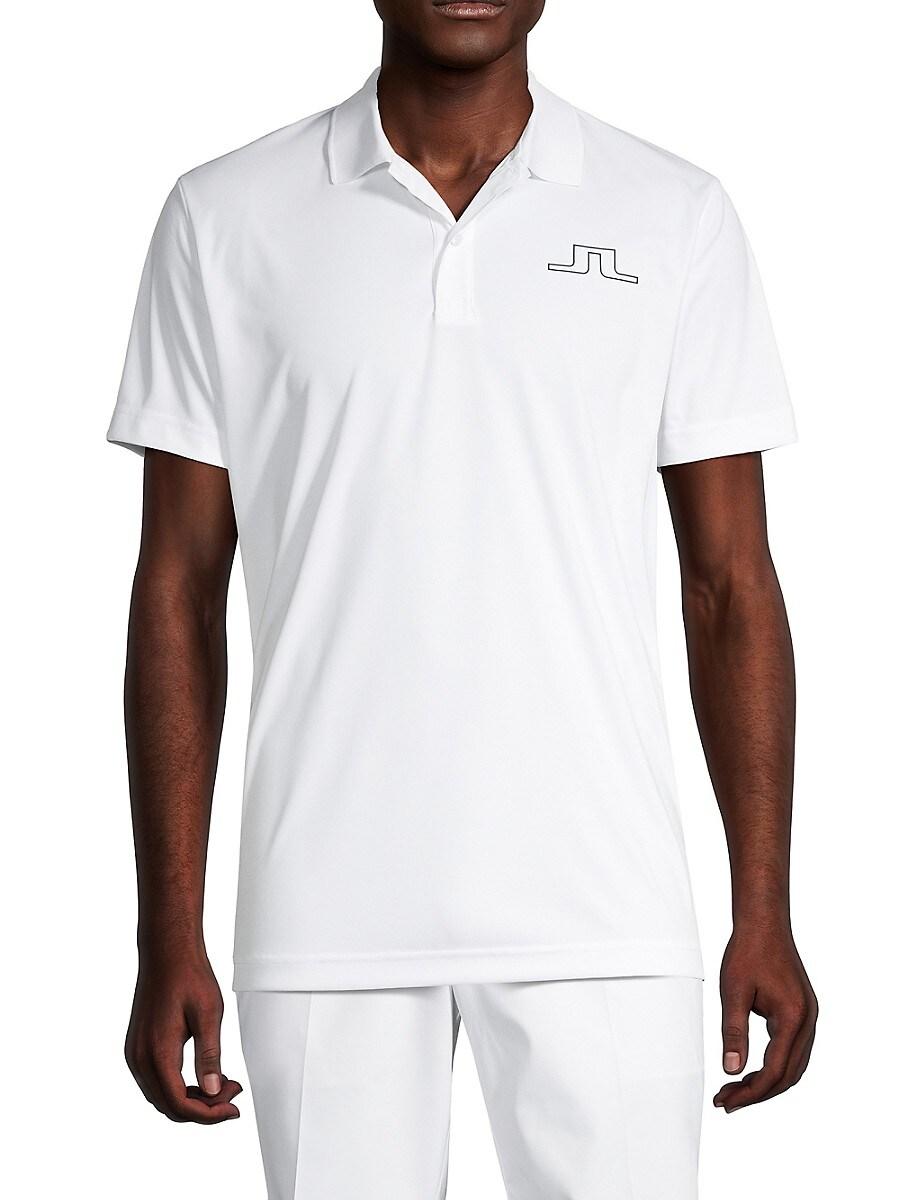 J.Lindeberg J.lindeberg Hendrik Relaxed Fit Geometric Polo in White for Men Mens Clothing T-shirts Polo shirts 