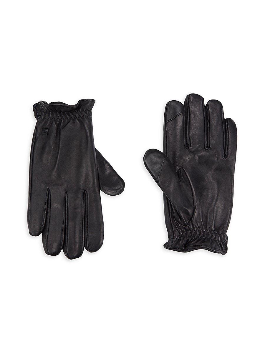 Calvin Klein Leather Gloves in Black for Men | Lyst