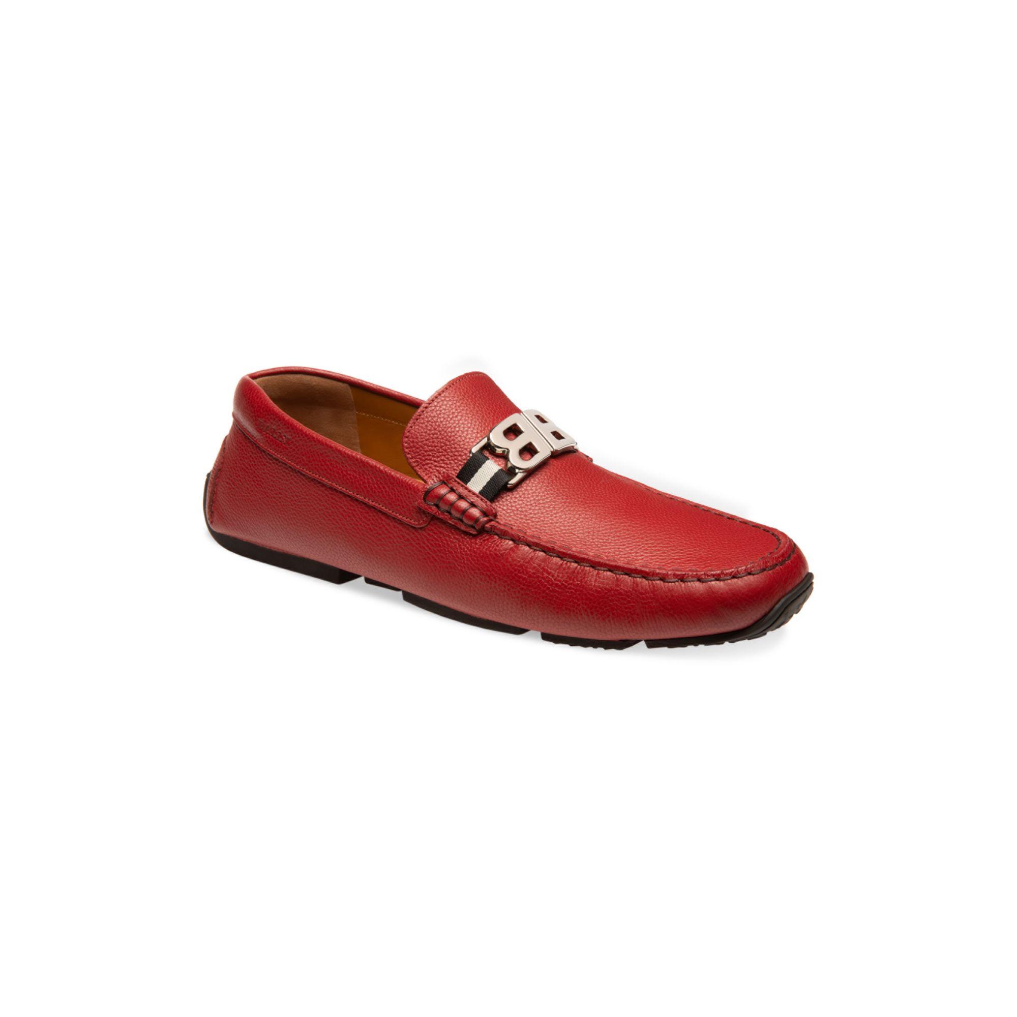 Bally Pisan Bb Driver Loafers in Red for Men | Lyst