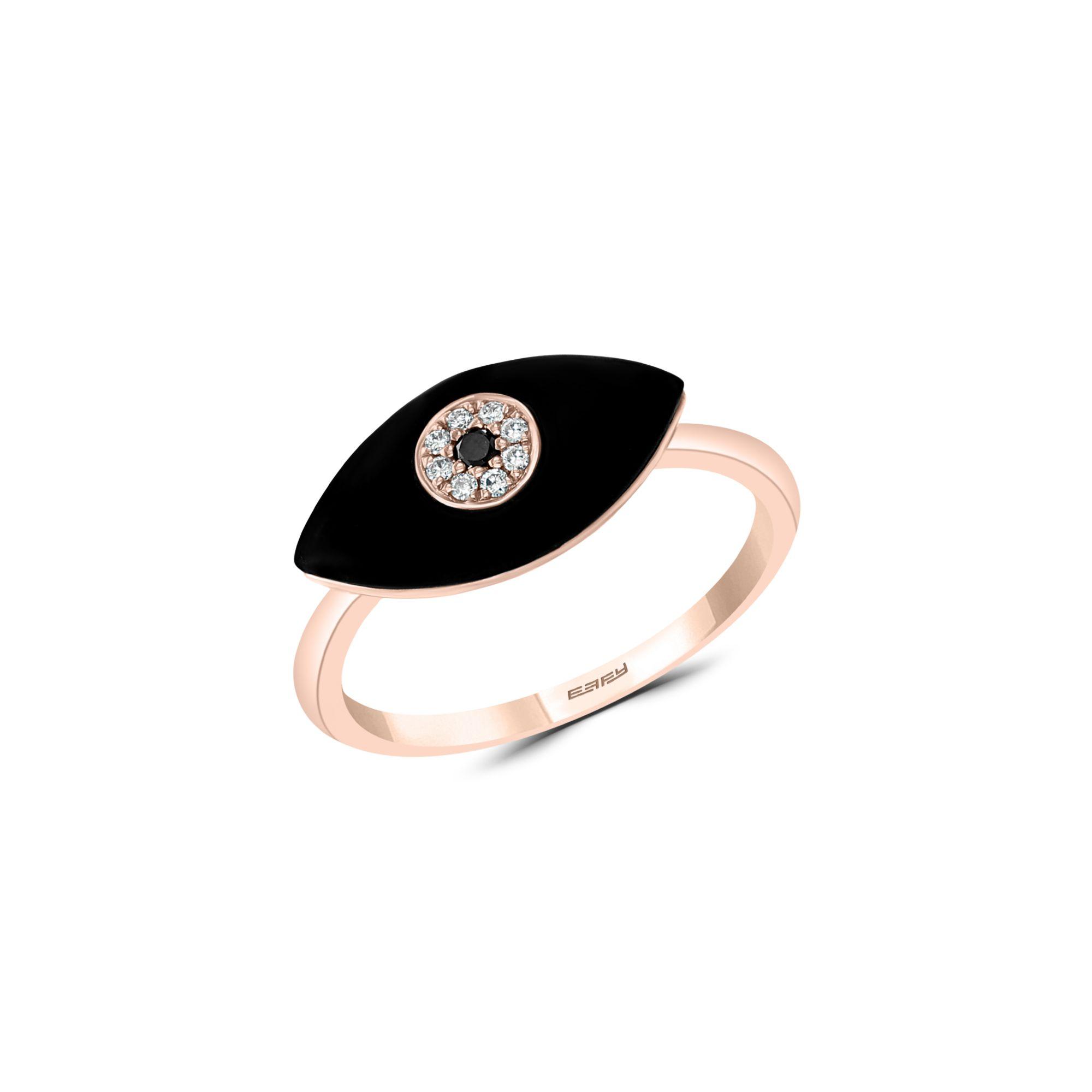 14k Solid Gold Genuine Natural Diamond and Sapphire Evil Eye Ring for –  Social Value Jewelry