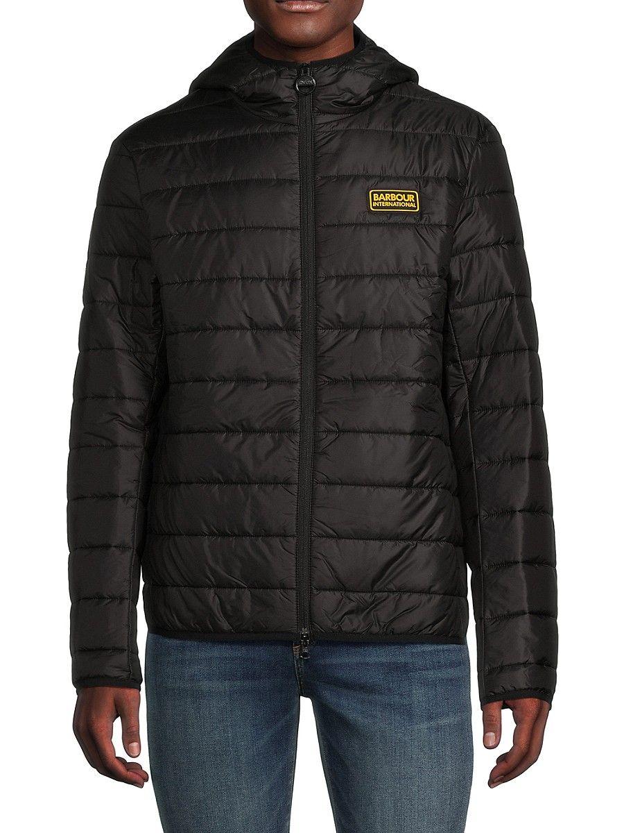 Barbour Quilted & Hooded Puffer Jacket in Black for Men Lyst
