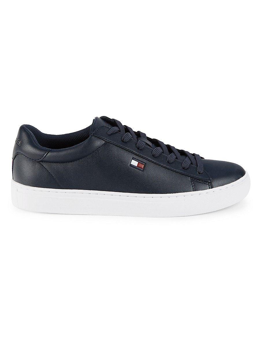 Tommy Hilfiger Logo Round Toe Sneakers in Blue for Men | Lyst