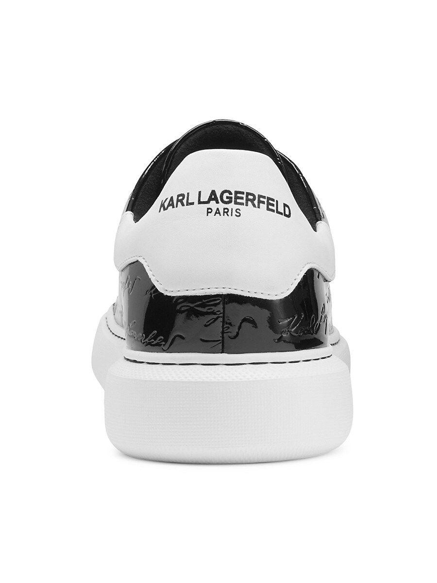 Karl Lagerfeld Logo Embossed Patent Leather Sneakers in Black for Men | Lyst