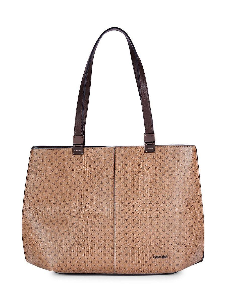 Calvin klein brown monogram bag sales