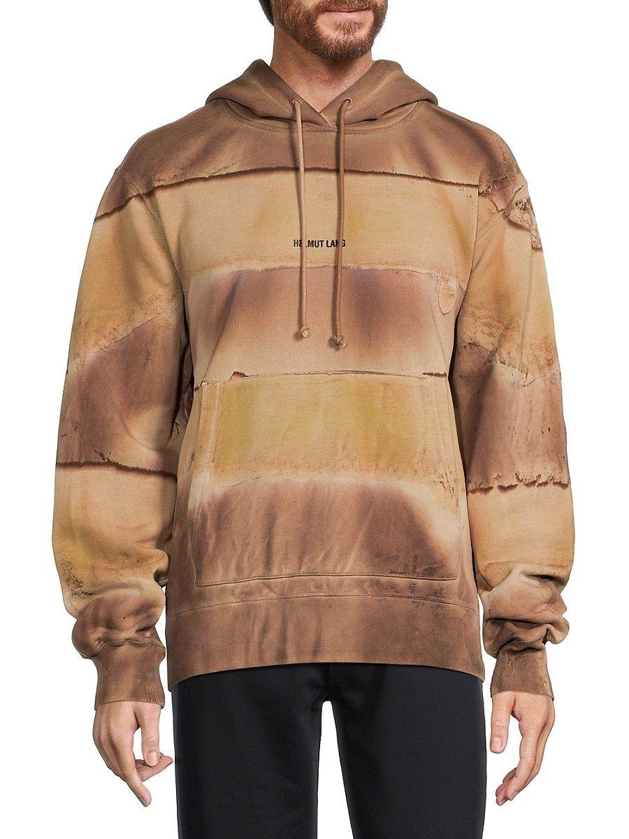 Helmut Lang Tie Dye Drawstring Hoodie in Brown for Men Lyst