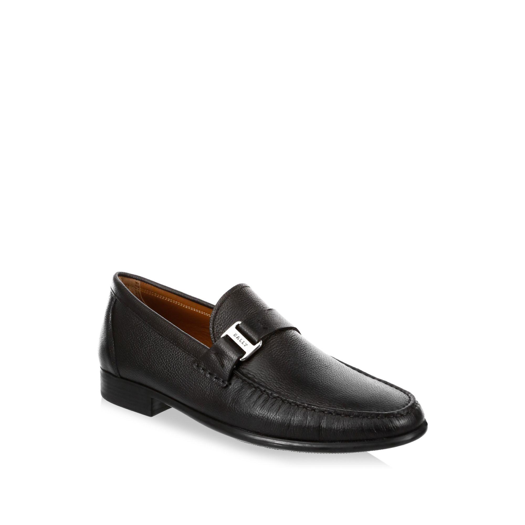 bally black loafers