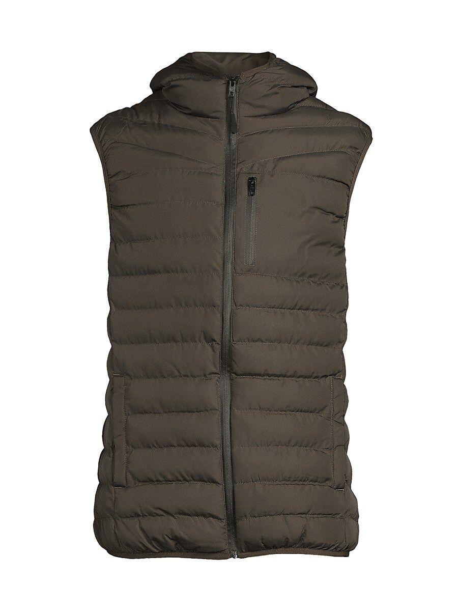 French Connection Gilet Hooded Puffer Vest in Gray for Men | Lyst