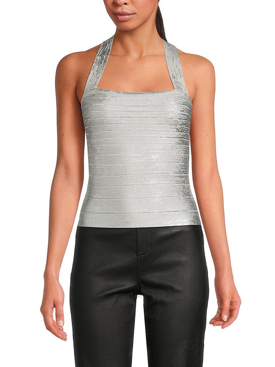 herve-leger-Silver-Foil-Serena