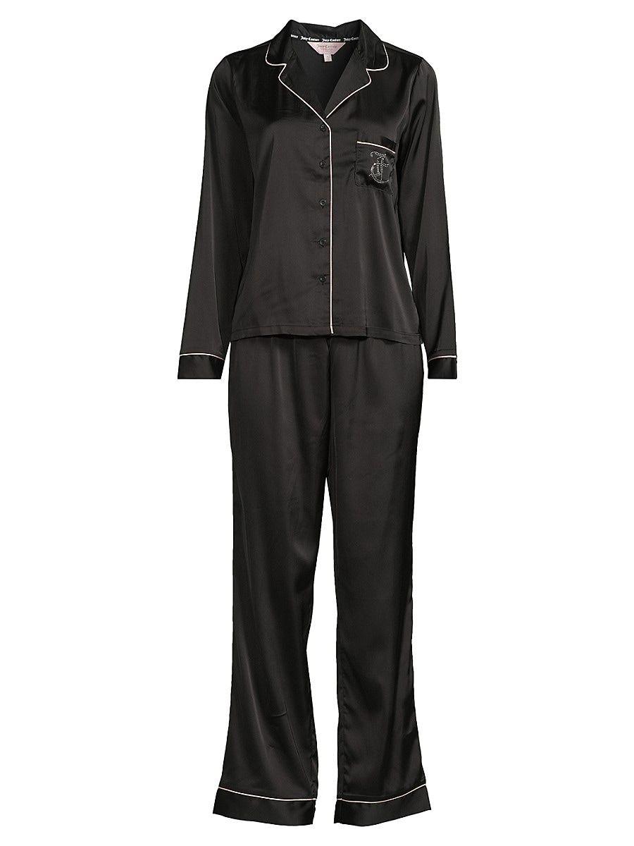 Juicy Couture 2-piece Satin Pajama Set in Black Lyst