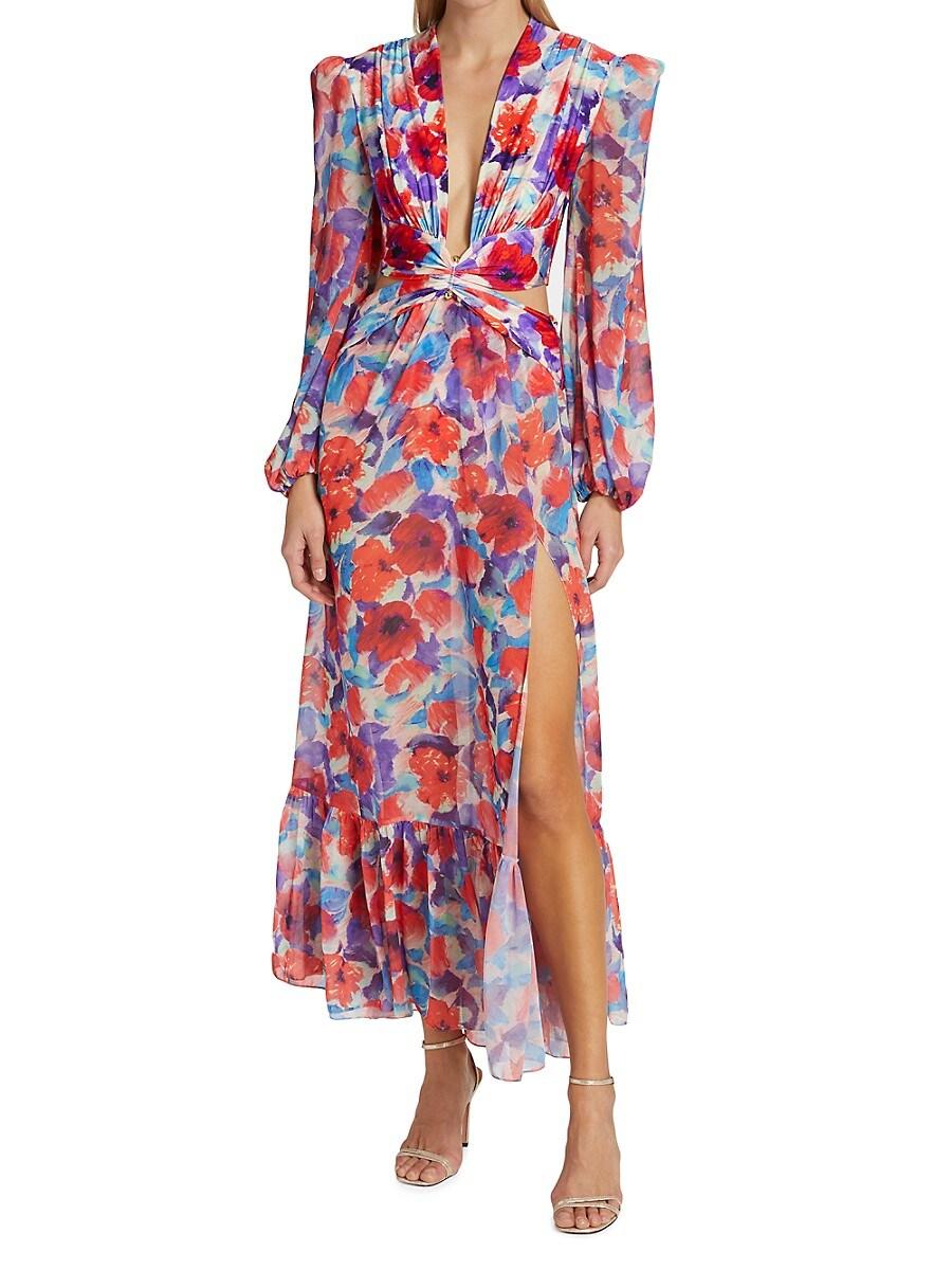 PATBO Violet Plunge Cut Out Maxi Dress in Red | Lyst Canada