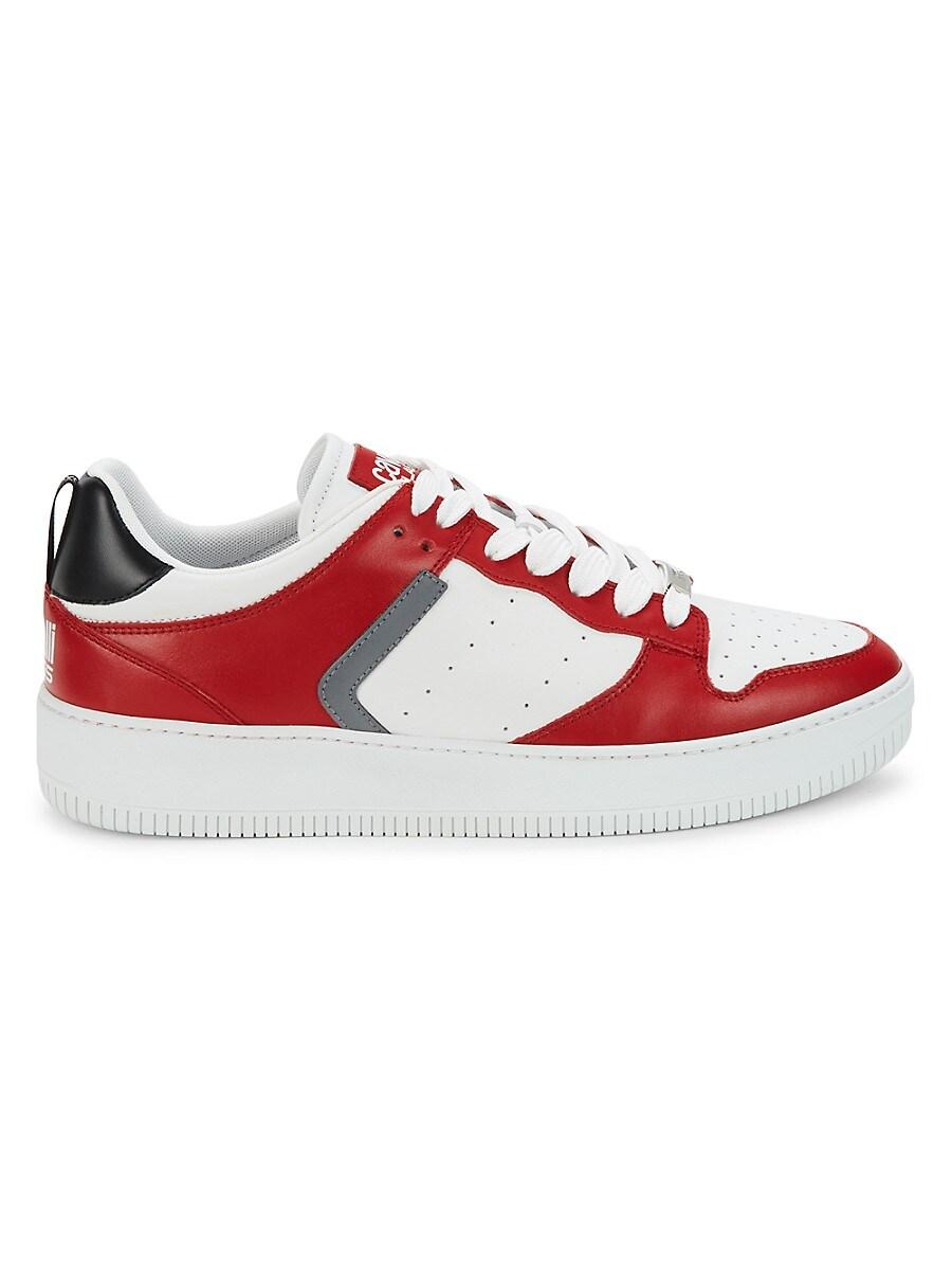 Class Roberto Cavalli Low-top Colorblock Leather Sneakers in Red for Men |  Lyst