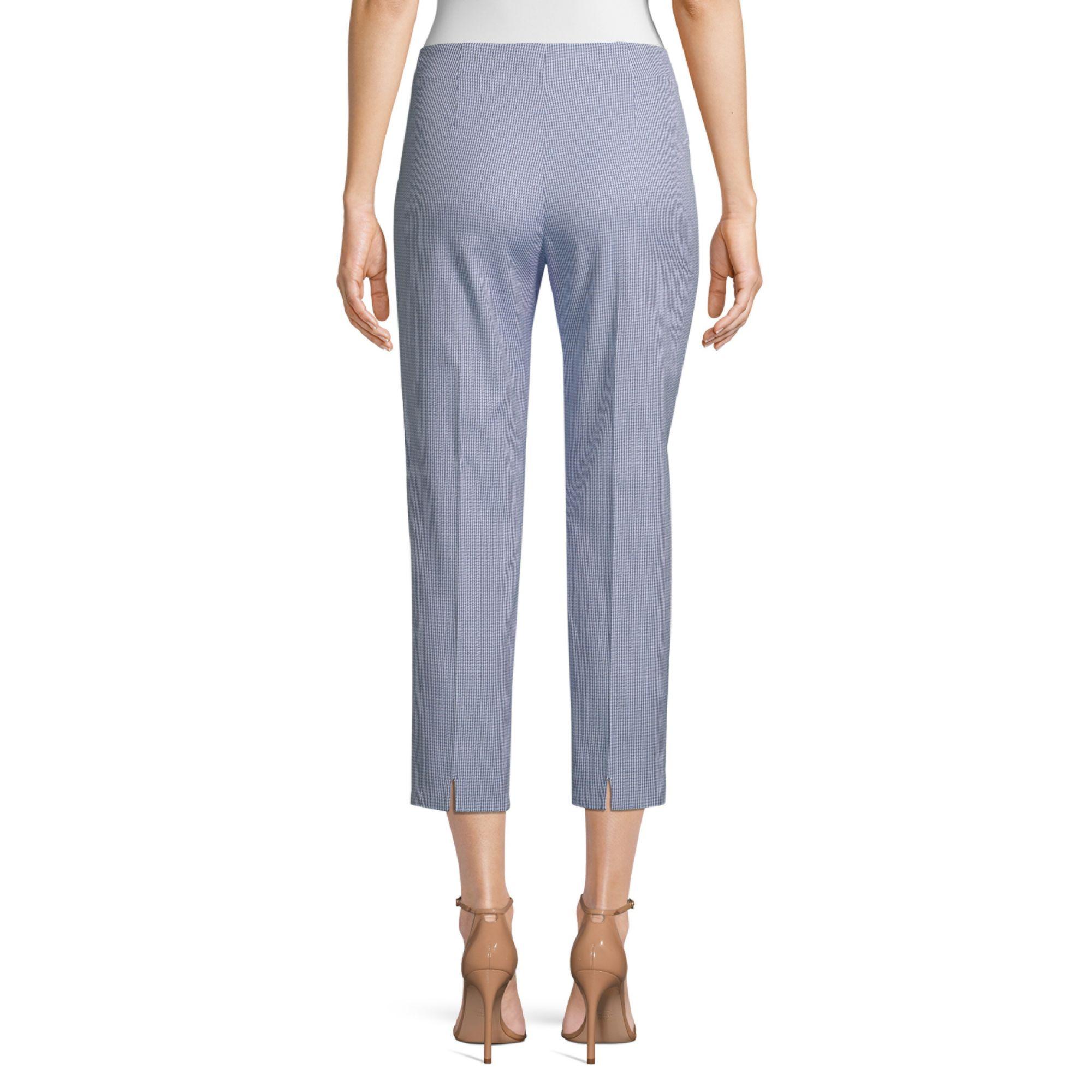Piazza Sempione Cotton Audrey Checked Stretch Cropped Pants in Blue - Lyst