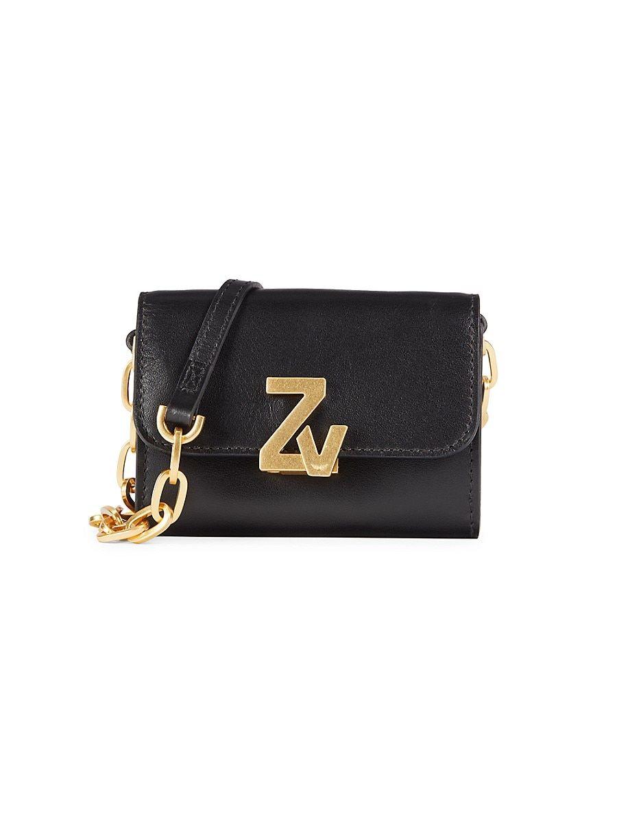 Zadig & Voltaire Unchained Leather Crossbody Bag in Black