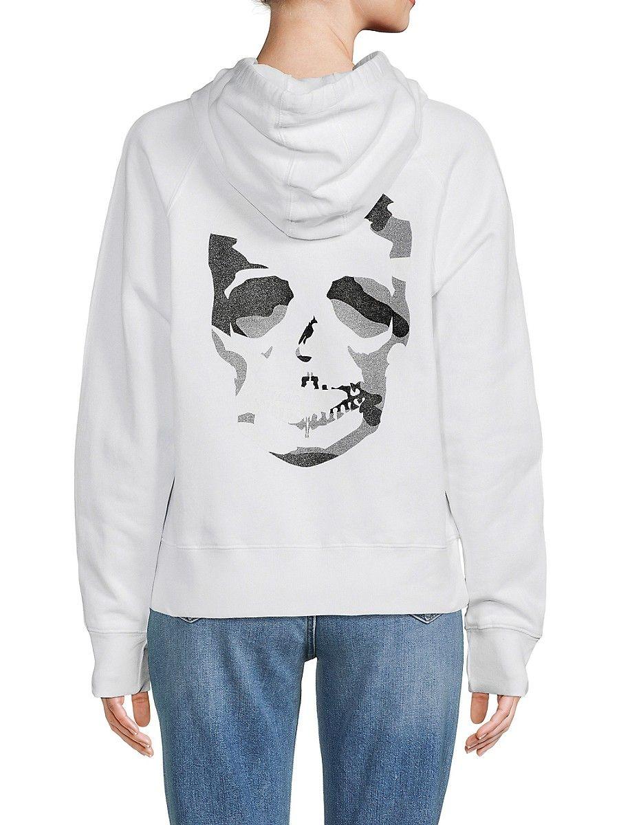 Zadig & Voltaire Clipper Skull Graphic Hoodie in Black | Lyst
