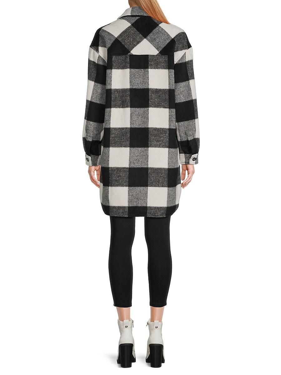 DKNY Buffalo Plaid Shirt Coat in Black Lyst UK