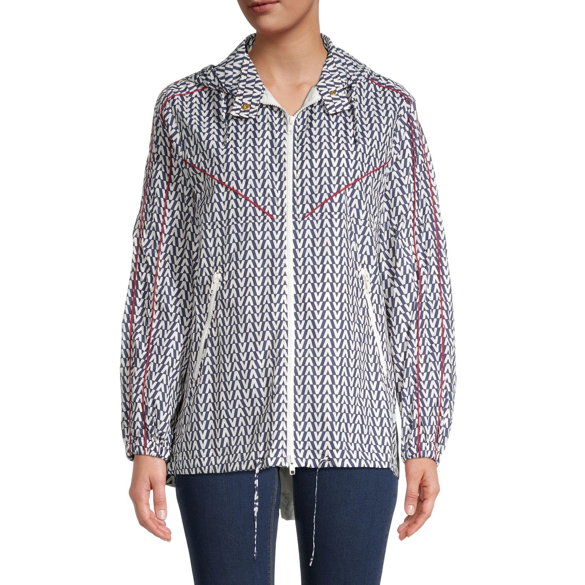人気満点 Caban アウター ジャケット ブルゾン レディース ヴァレンティノ V Logo Blue Almond Jacket Print コート ジャケット Williamsav Com