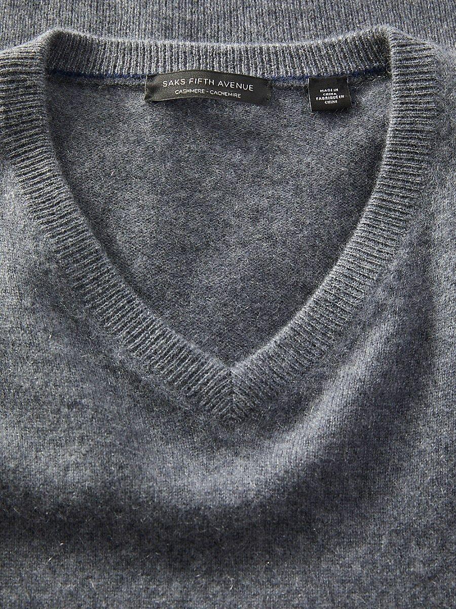 Saks Fifth Avenue Saks Fifth Avenue Essential 100 Cashmere V neck
